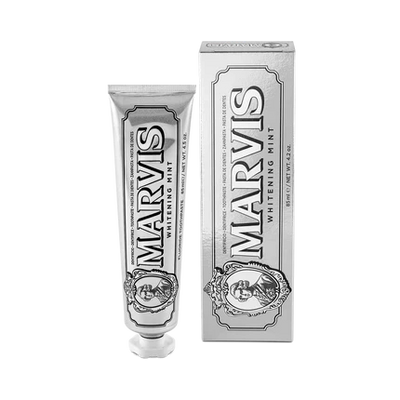 Marvis Whitening Toothpaste, Mint, 85ml, Promotes the Natural Whitening of the Teeth, Plaque Removal Toothpaste, Long-Lasting Freshness