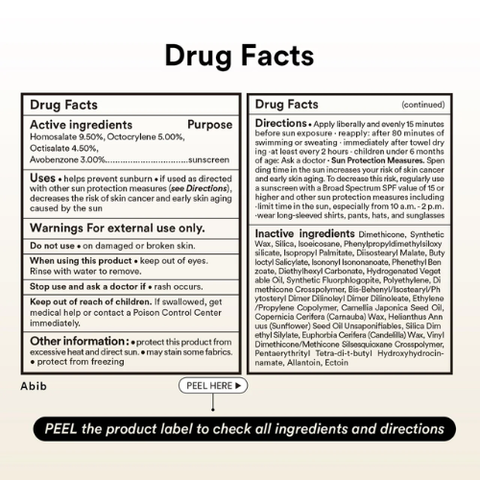 Abib Airy Sunstick SPF50+ Semi-Matte | Korean Sunscreen Stick