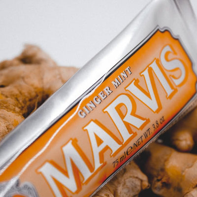 Marvis Ginger Mint Toothpaste – 75ml / 3.8 oz | Zesty Ginger & Cool Mint, Fights Plaque, Freshens Breath