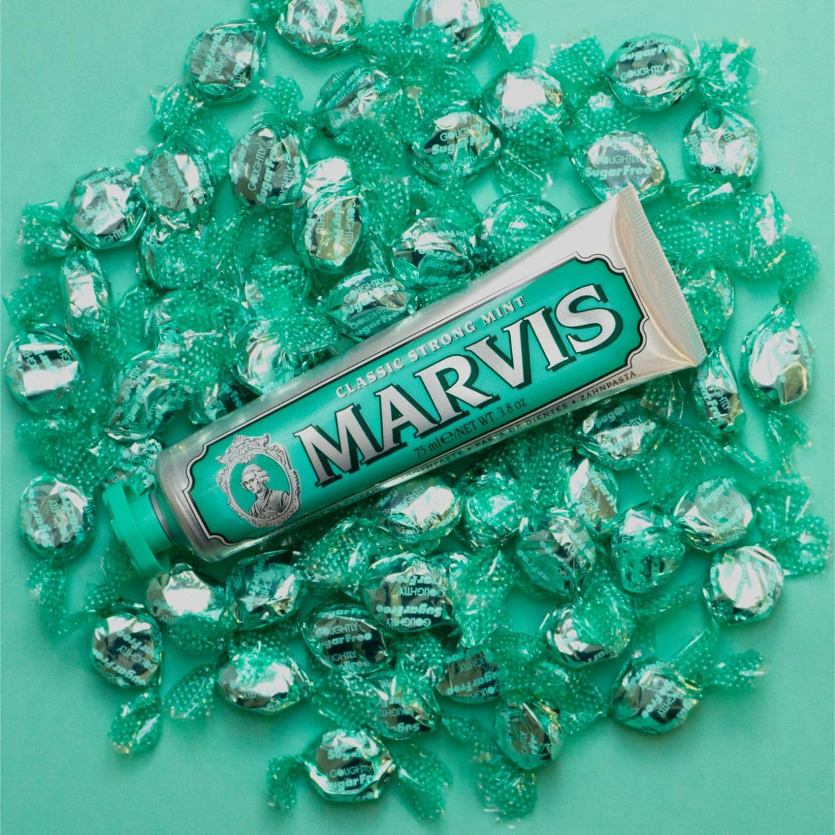 Marvis Classic Strong Mint Toothpaste – 3.8 oz | Intense Mint Flavor, Fights Plaque, Freshens Breath