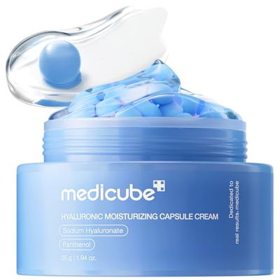 Medicube Capsule Cream with Hyaluronic Acid | 120H Hydration, Barrier Repair Moisturizer with Panthenol & Ceramides (1.94 oz)
