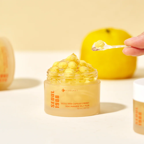 K-Secret Seoul 1988 Capsule Cream | Niacinamide 5% + Yuja | Brightening & Hydrating Korean Moisturizer