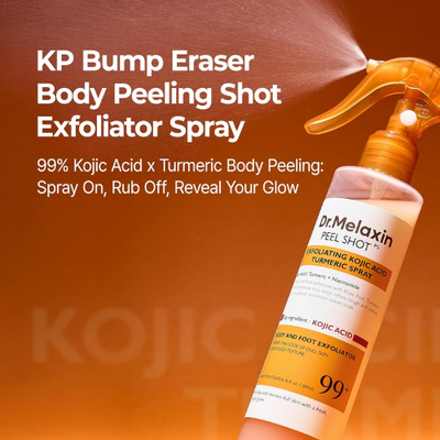 Dr. Melaxin Body Keratin Care Spray 200ml | Kojic Acid & Turmeric Exfoliating Peeling Solution for Smooth, Bright Skin